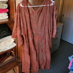 Francesca's Collections Rust Lace Kimono